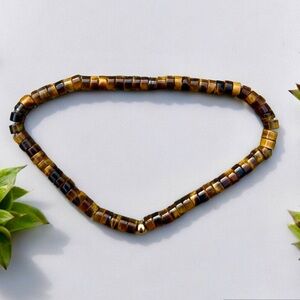 Tigers Eye Bracelet Mens stretch bead 4mm Waterproof size 7.75” h…